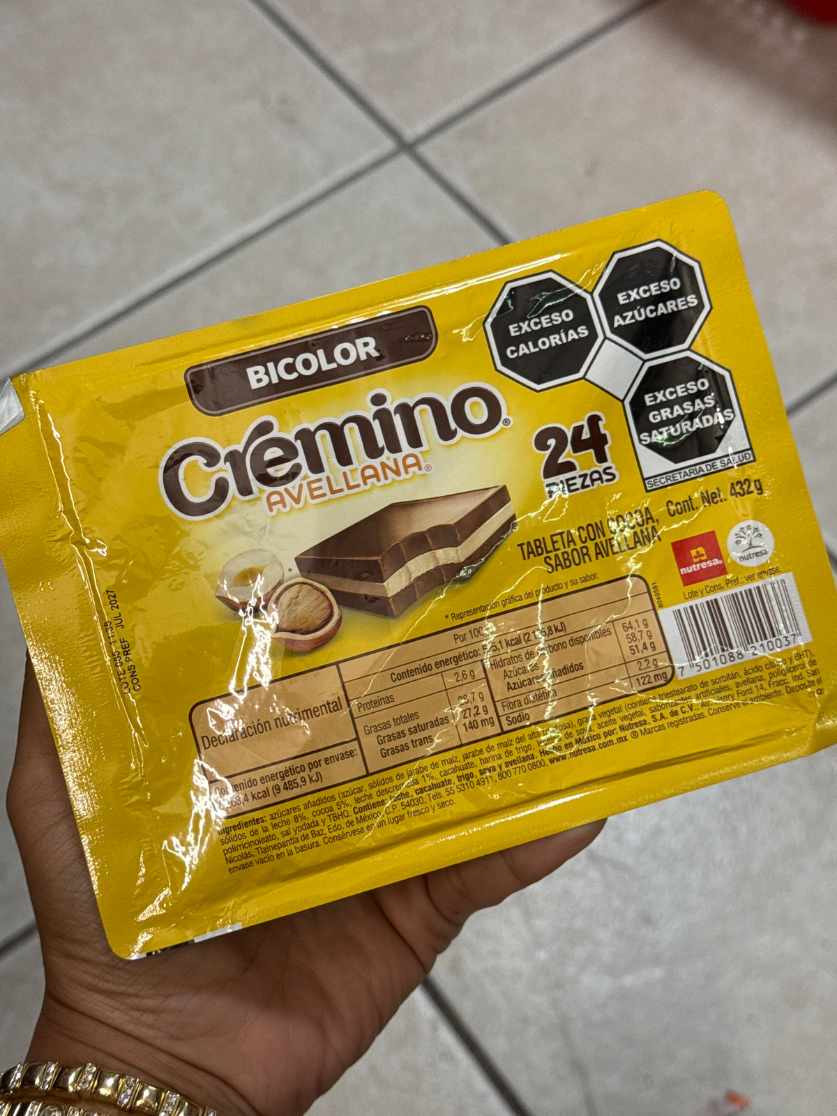 Cremino Chocolate de Avellana