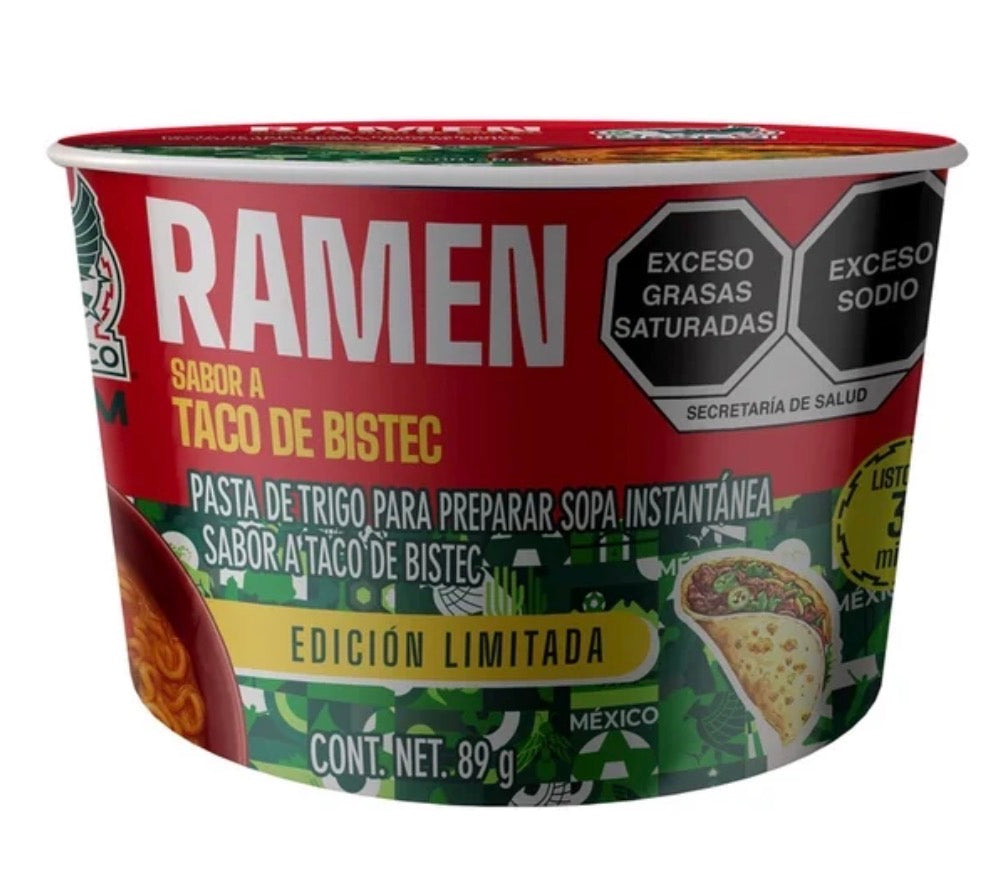 Sopa ramen SNM sabor taco de bistec