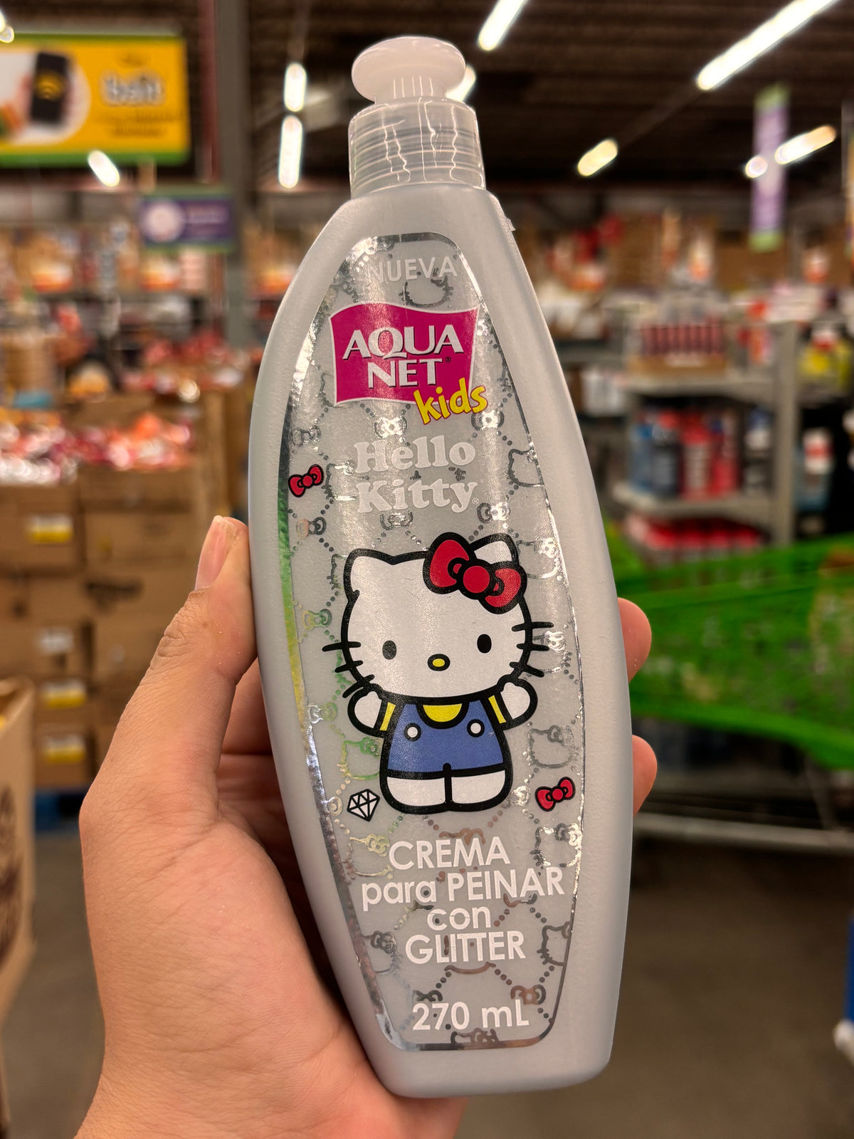 Hello kitty crema para peinar con glitter