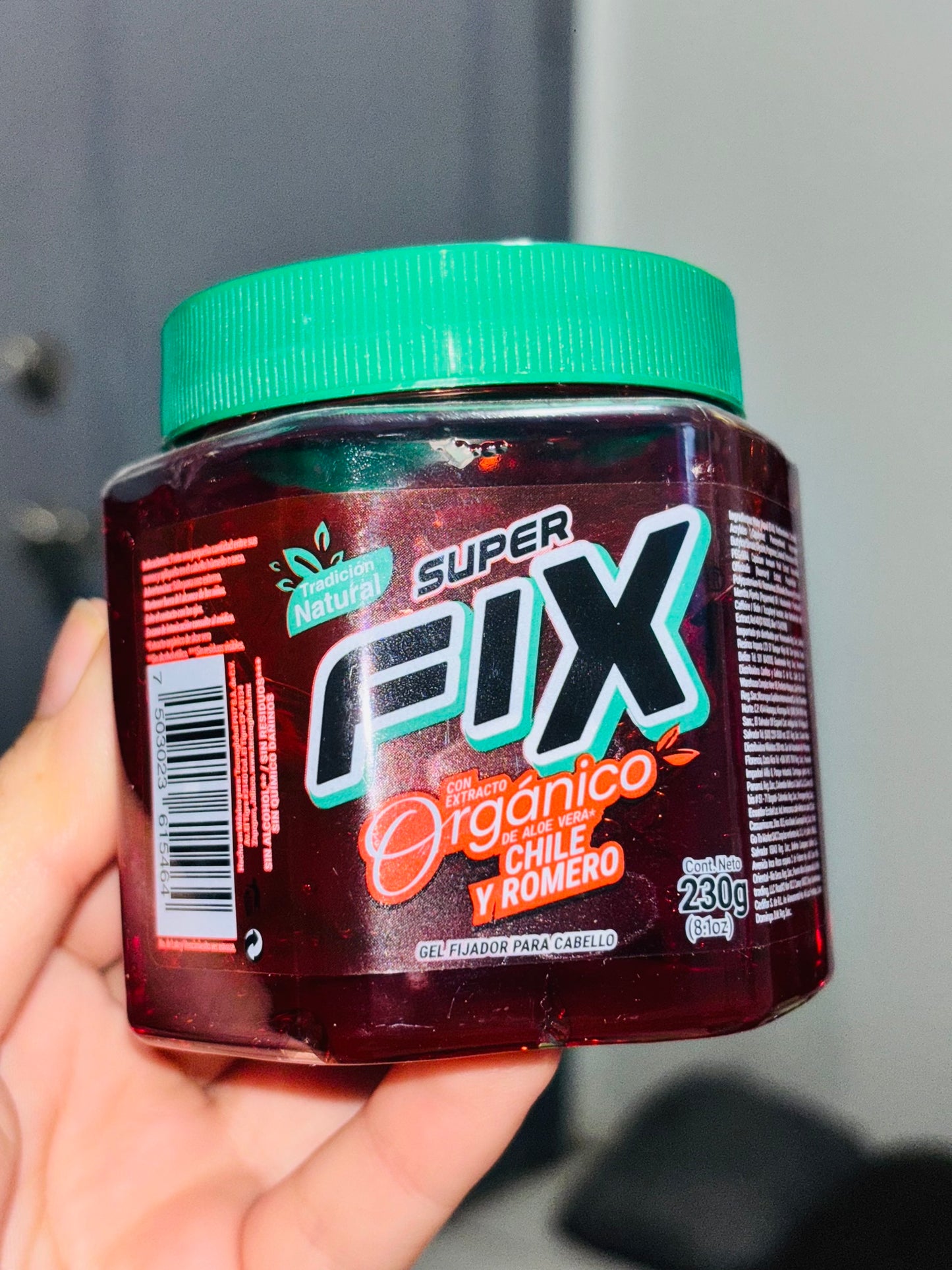 Gel fijador Orgánico Chile y Romero