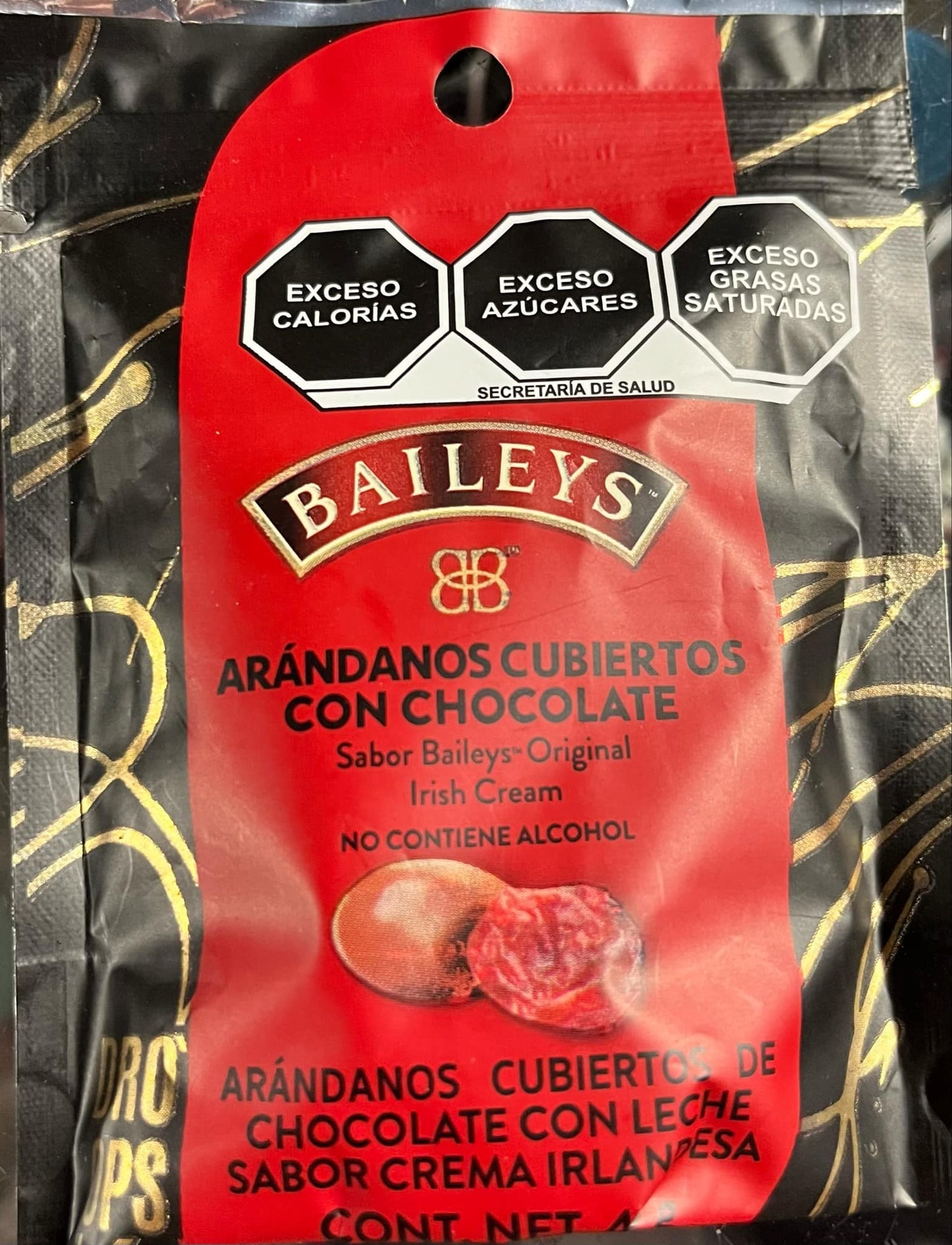 Arándanos cubiertos con chocolate “baileys”