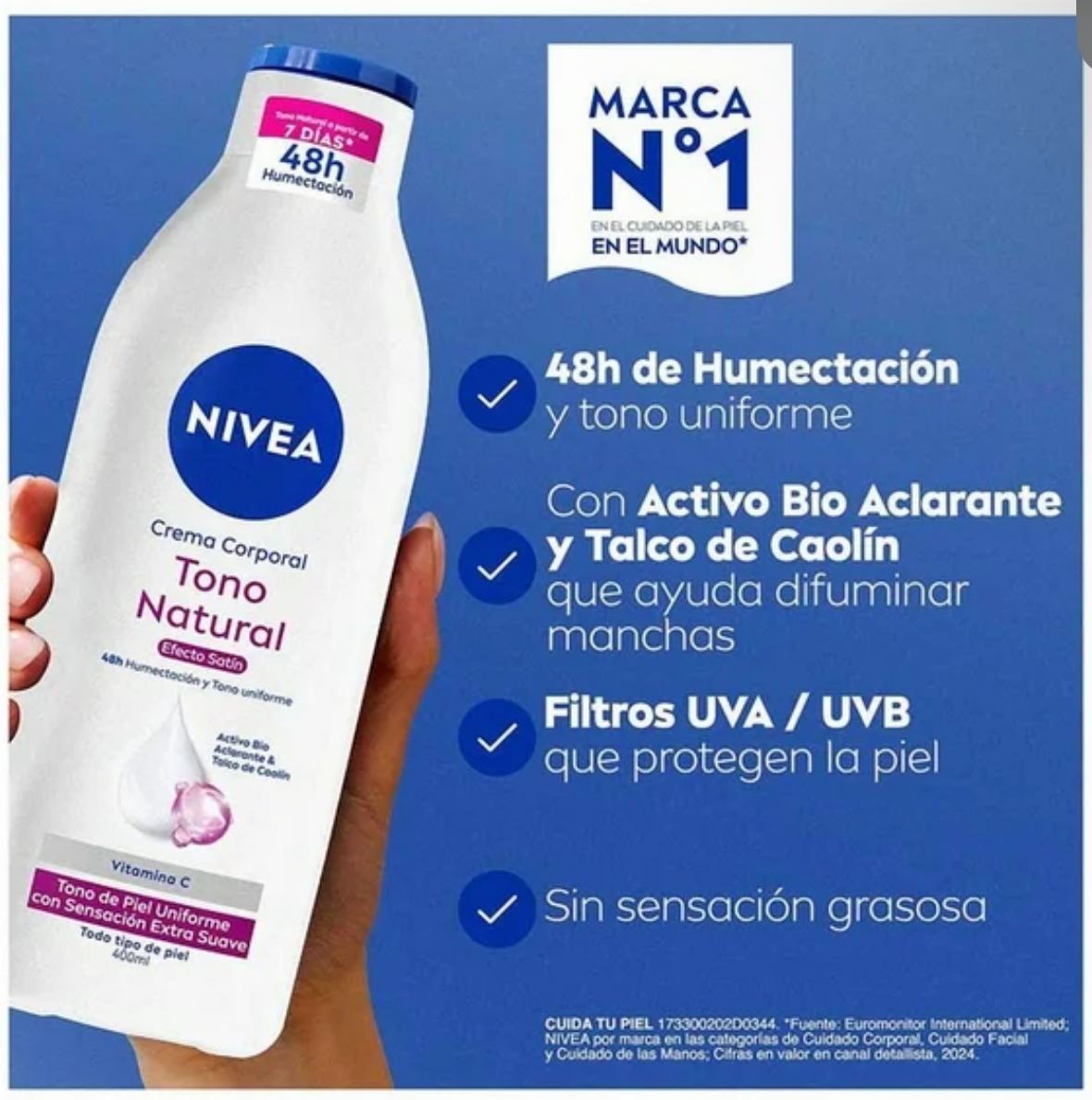 Crema Corporal Tono Natural efecto Satin “Nivea”