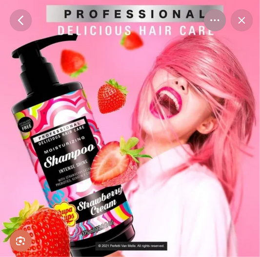 Shampoo fresas 🍓 con crema “Chupa chups”