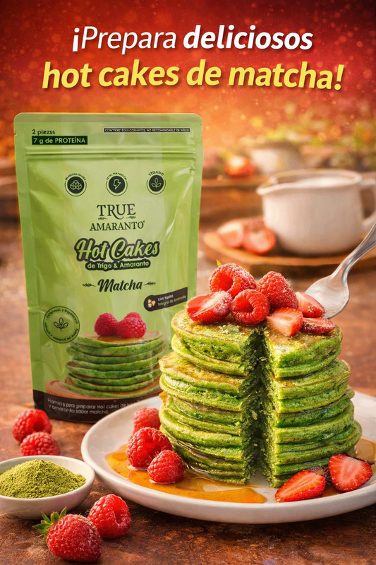 Harina para hot cakes con Trigo 🌾 & amaranto sabor matcha 🍵