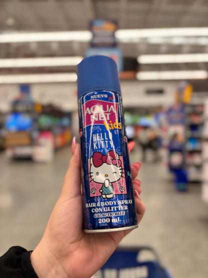 Hair & Body Spray con glitter 💙 Galactic blue Hello Kitty💕 “Aquanet 👧🏻 kids”