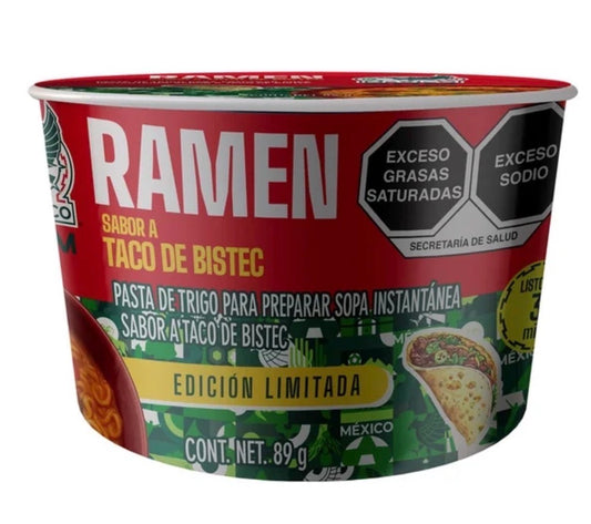 Sopa ramen SNM sabor taco de bistec