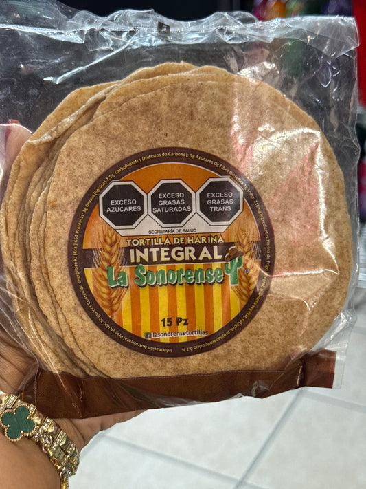 Tortillas de Harina Integral La Sonorense 15pz
