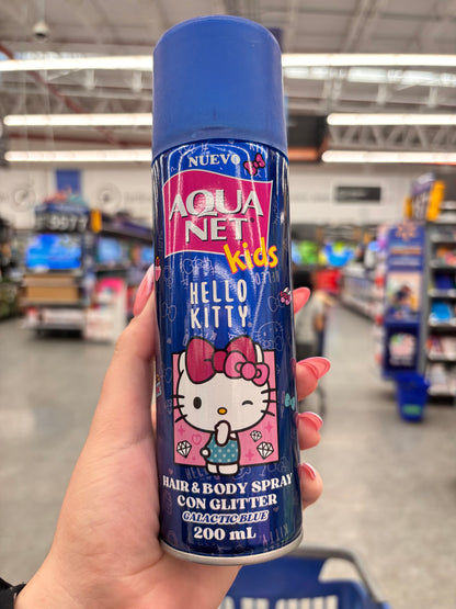 Hair & Body Spray con glitter 💙 Galactic blue Hello Kitty💕 “Aquanet 👧🏻 kids”