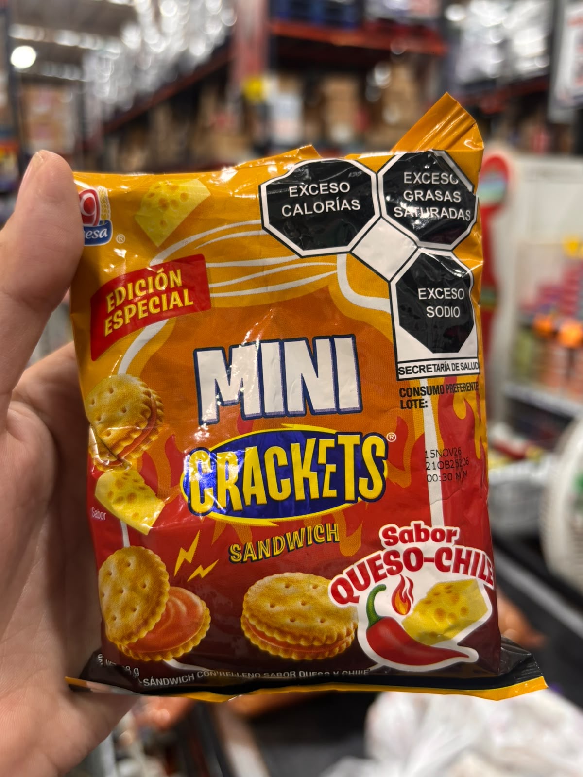 Gamesa Mini Crackets sabor queso-chile
