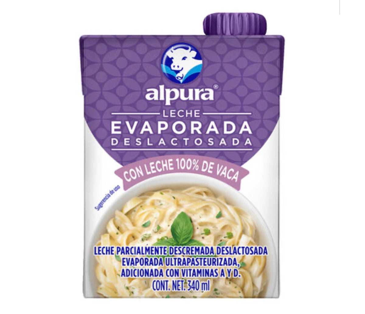 Leche Evaporada Alpura deslactosada 340g