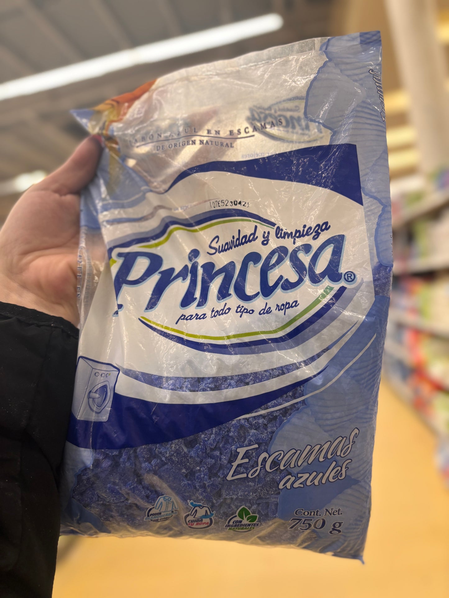 Escamas de Jabón azul lavandería marca  Princesa