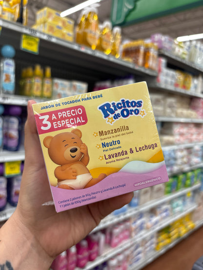 Jabón de tocador Ricitos de Oro 3 pzas