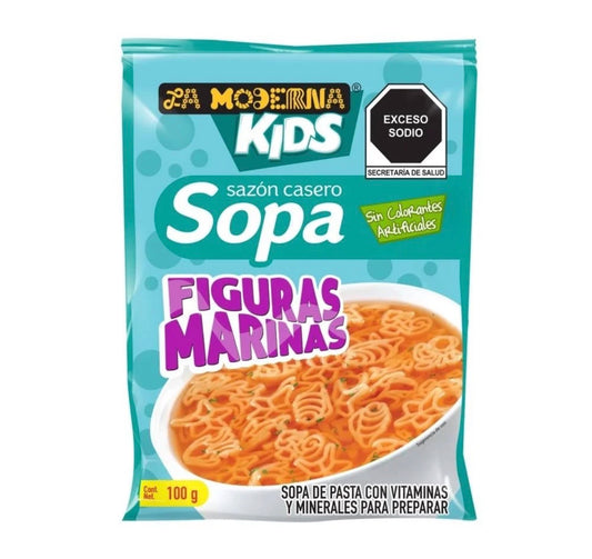 Sopa kids figuras marinas La Moderna con tomate y pollo 100 g