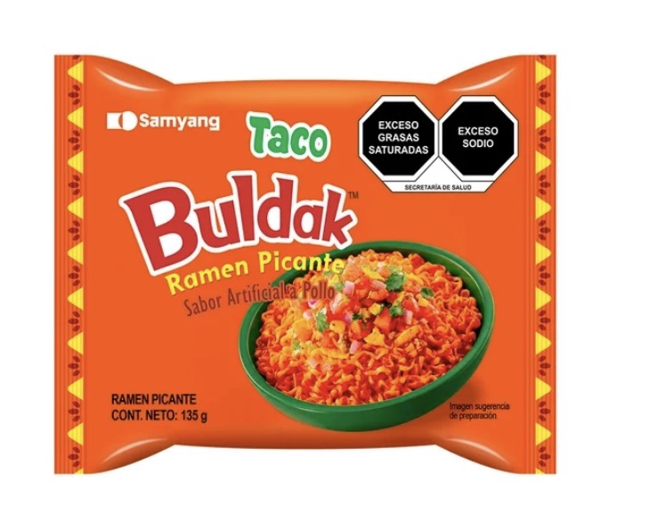 Sopa instantánea Samyang Buldak pollo Taco 135g
