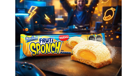Galletas Marinela Fruti Sponch Sabor Mango 8p 124g