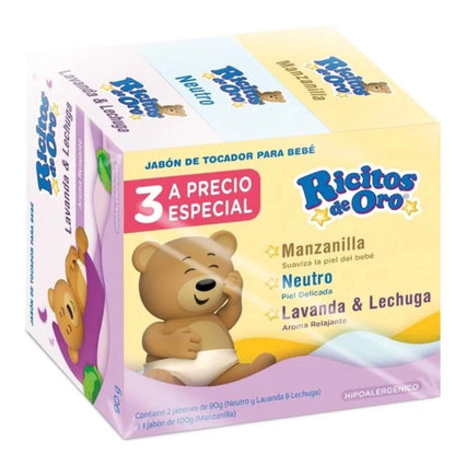 Jabón de tocador Ricitos de Oro 3 pzas