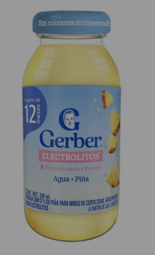 Electrolito Gerber baby Etapa Sabor Piña Frasco de 230 ml