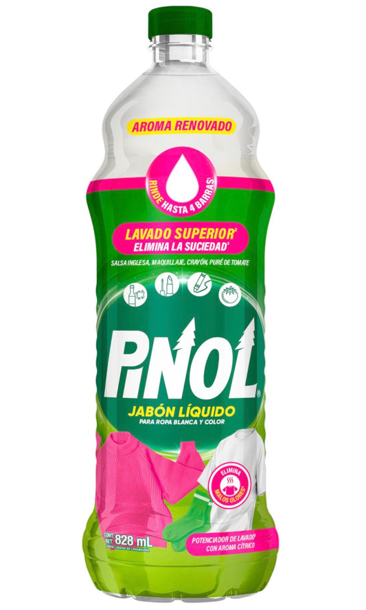 Jabón Líquido Pinol para Ropa Blanca y Color