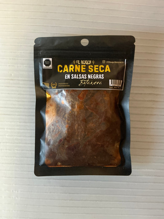 Carne seca en salsa negras