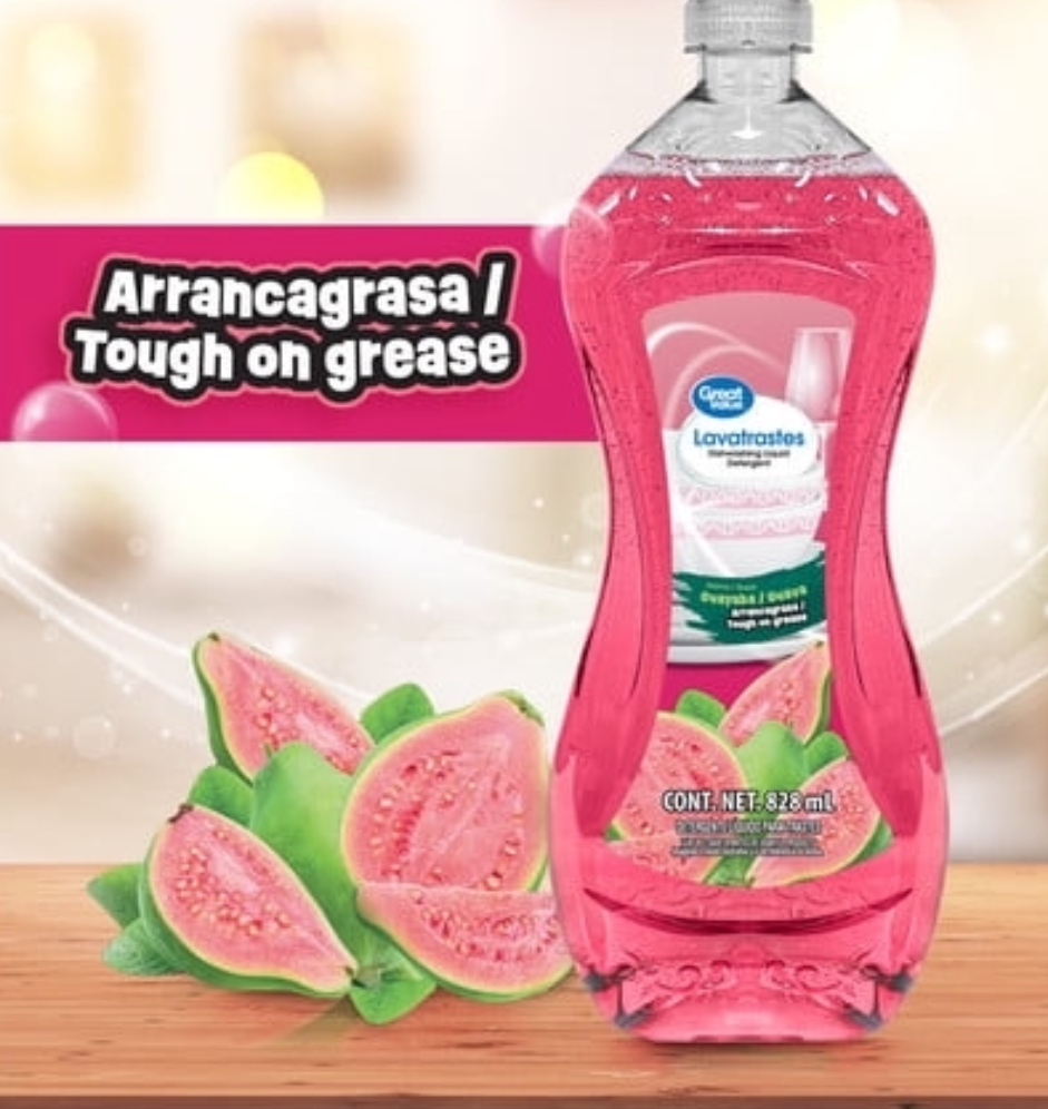 Lavatrastes líquido Arrancagrasa aroma guayaba
