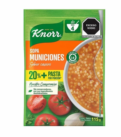 Sopa knorr instantánea Munición