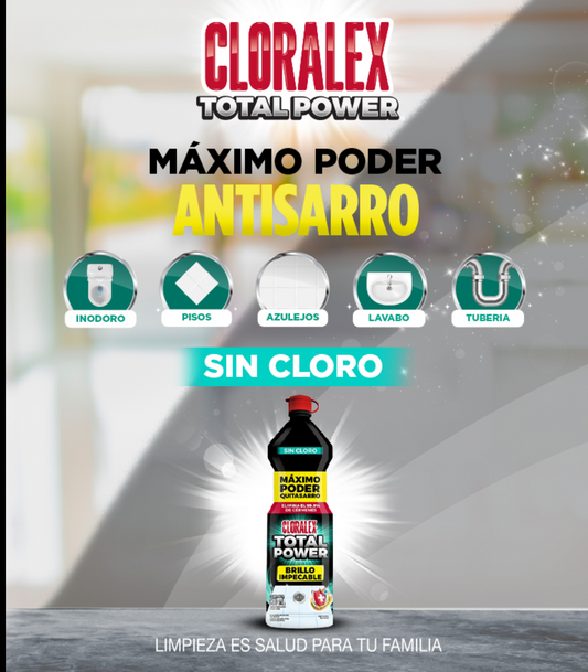 Limpiador Cloralex Total Power ácido muriático sin cloro