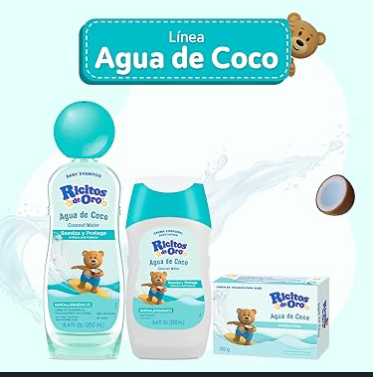 Línea Agua de Coco 🥥 “Ricitos de Oro✨”