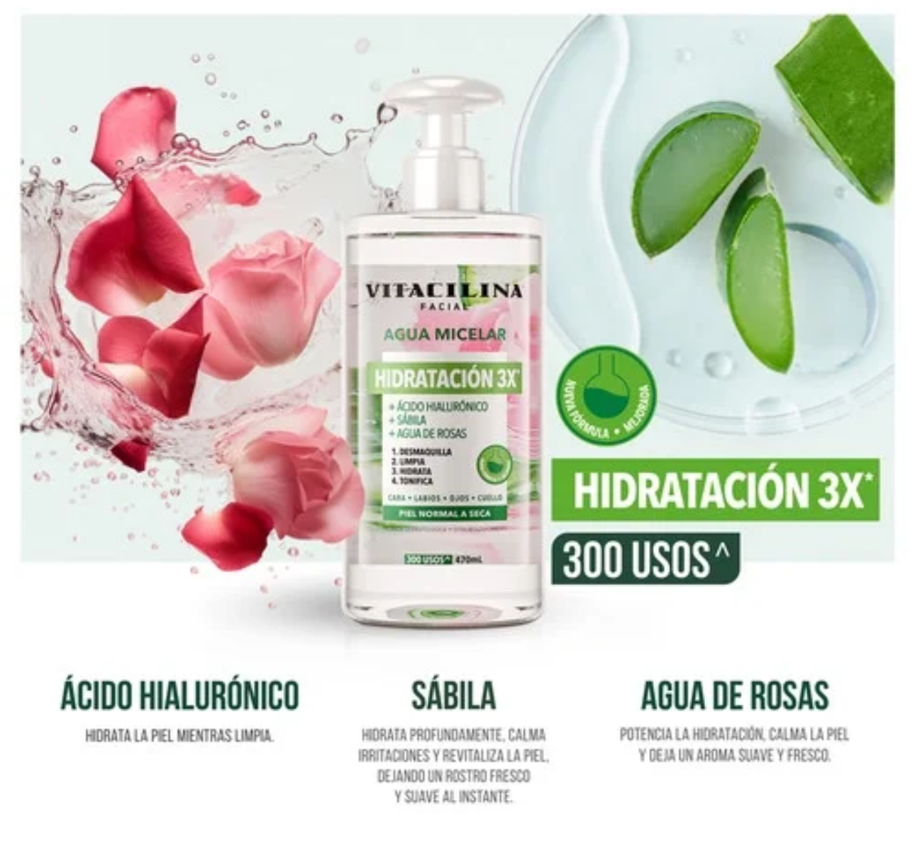 Agua Micelar Hidratación X3 “Vitacilina”