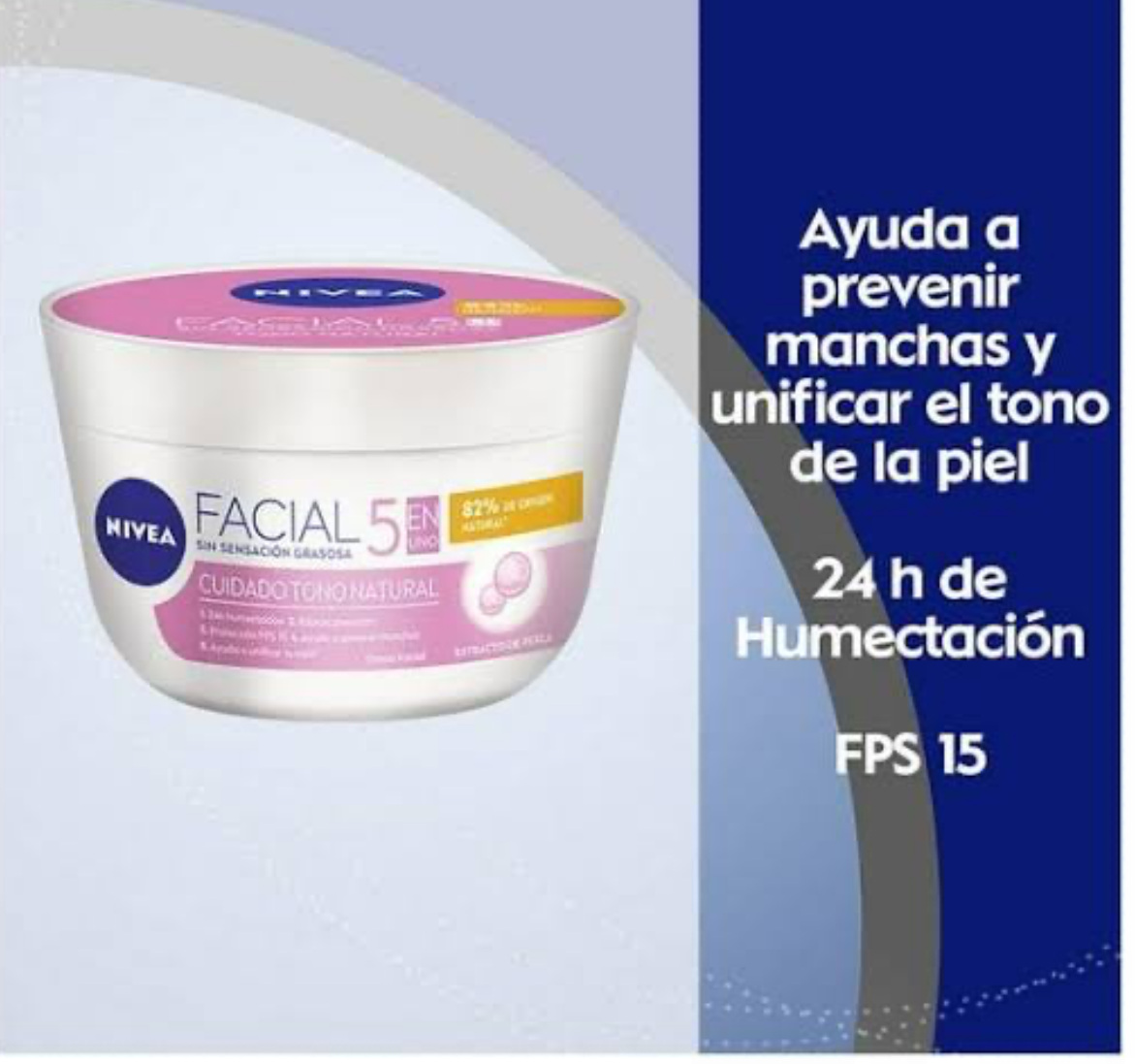 Crema facial Nivea 5 en 1 tono natural