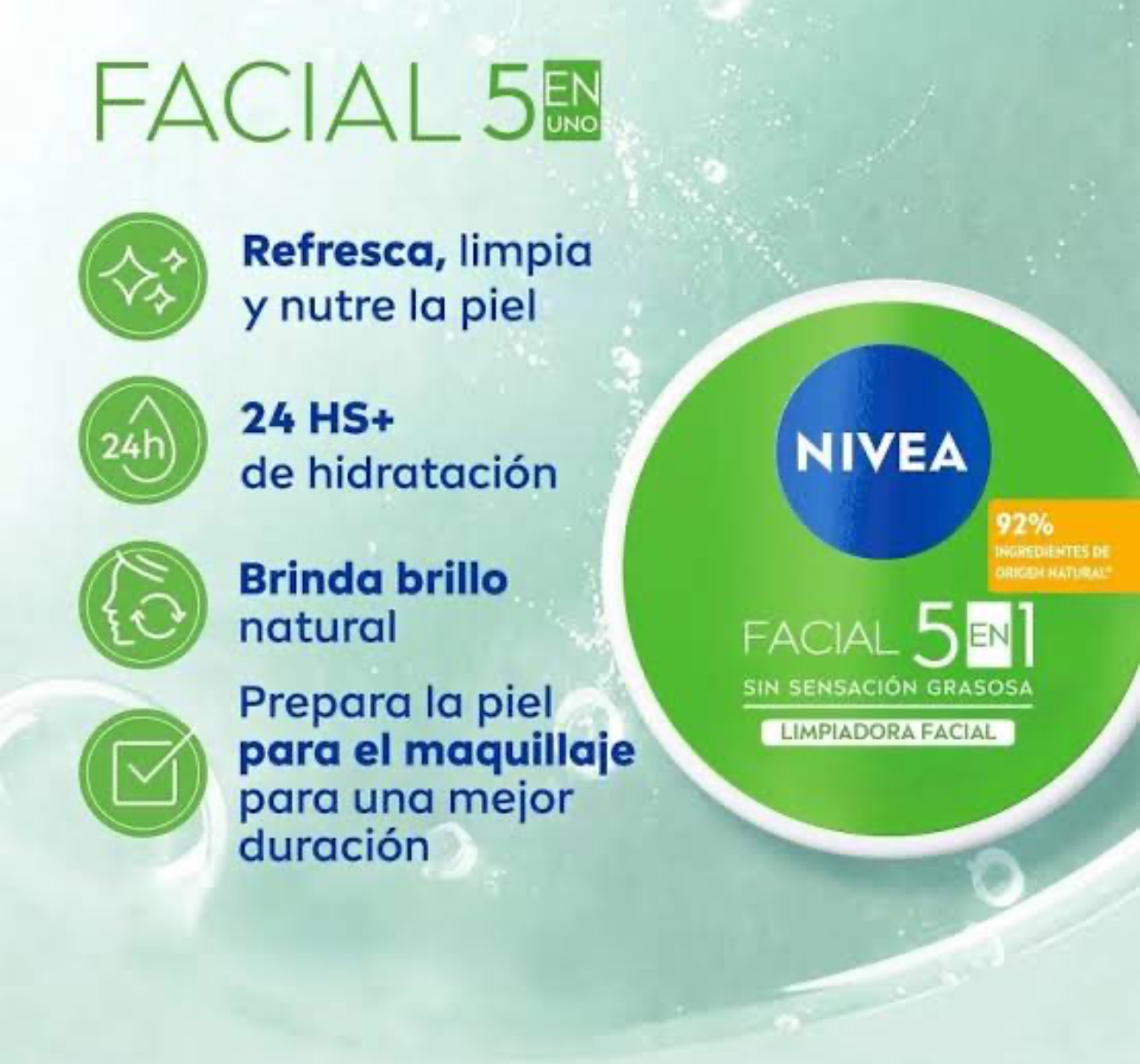 Crema facial Nivea 5 en 1 matificante