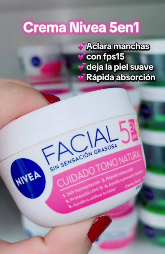 Crema facial Nivea 5 en 1 tono natural