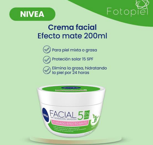 Crema facial Nivea 5 en 1 matificante
