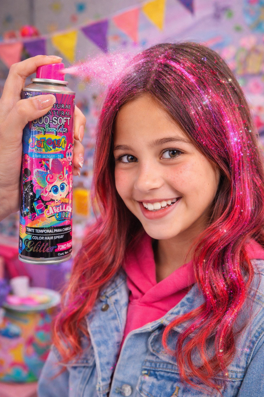 Color hair spray /tinte temporal para el cabello con glitter ✨ 💕