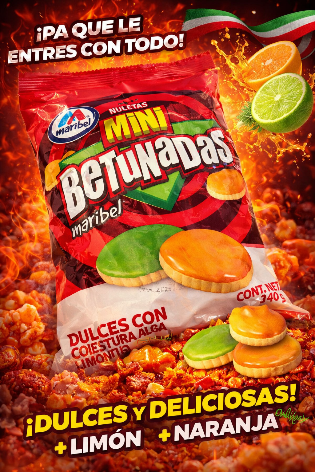 Mini Betunadas sabor naranja 🍊 limón 🍋‍🟩