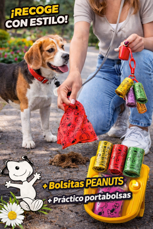 Pack bolsitas para desechos de tu perrito 🐶 versión Snoppy Peanuts