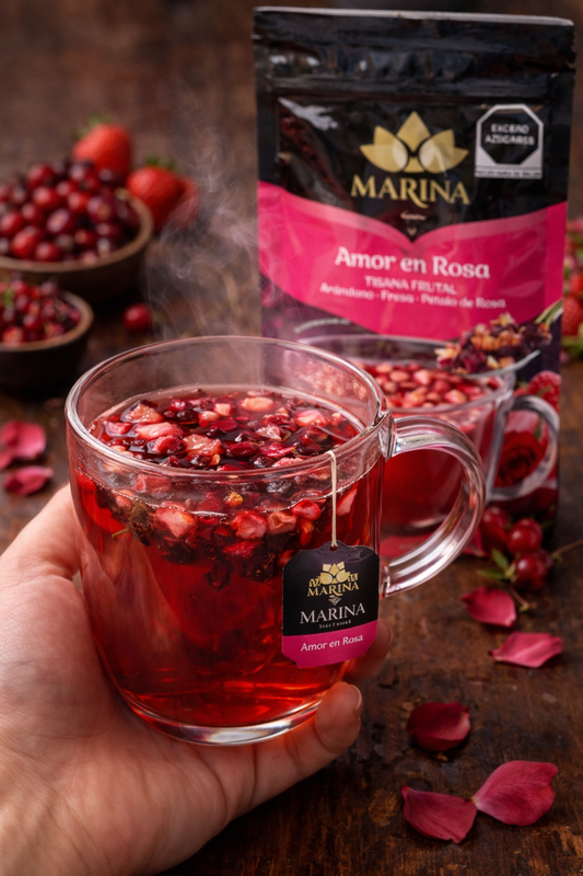 Tisana frutal Arándano fresa 🍓 & y pétalos de rosa
