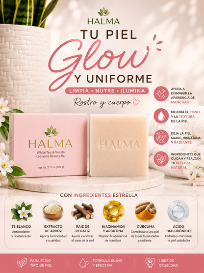 Halma Glow y Radiante Jabón Aclarante