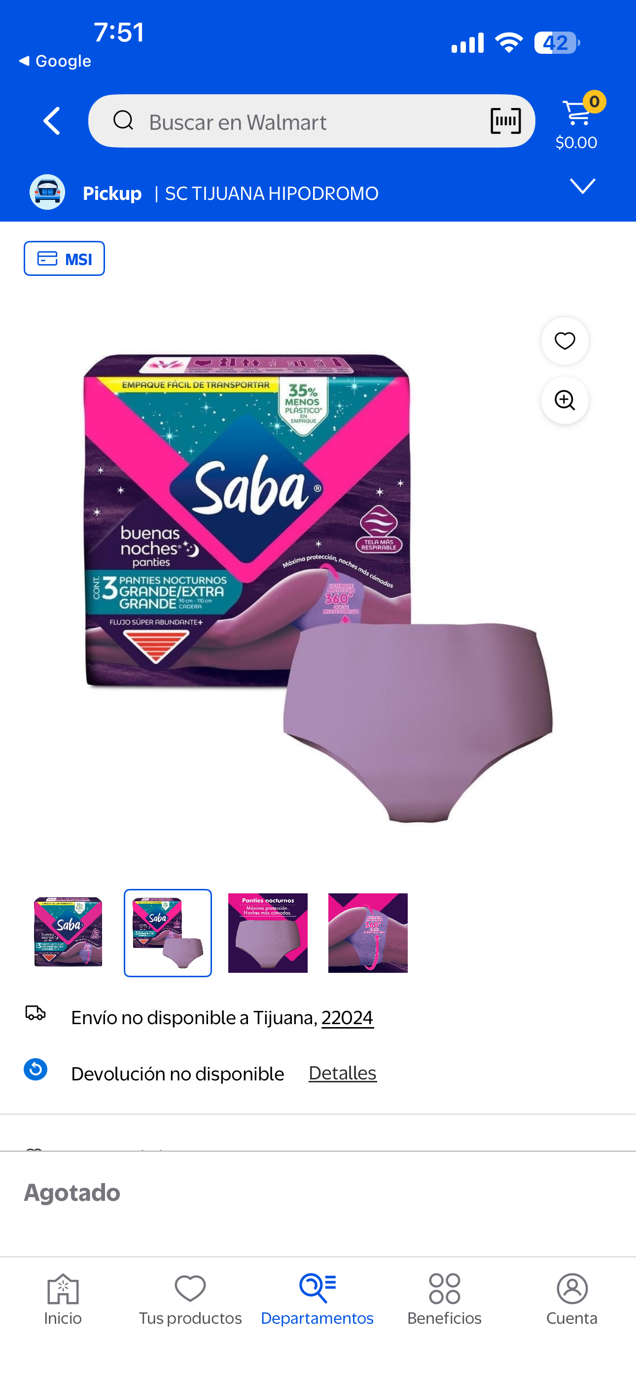 Toallas femeninas panties buenas noches  “Saba “