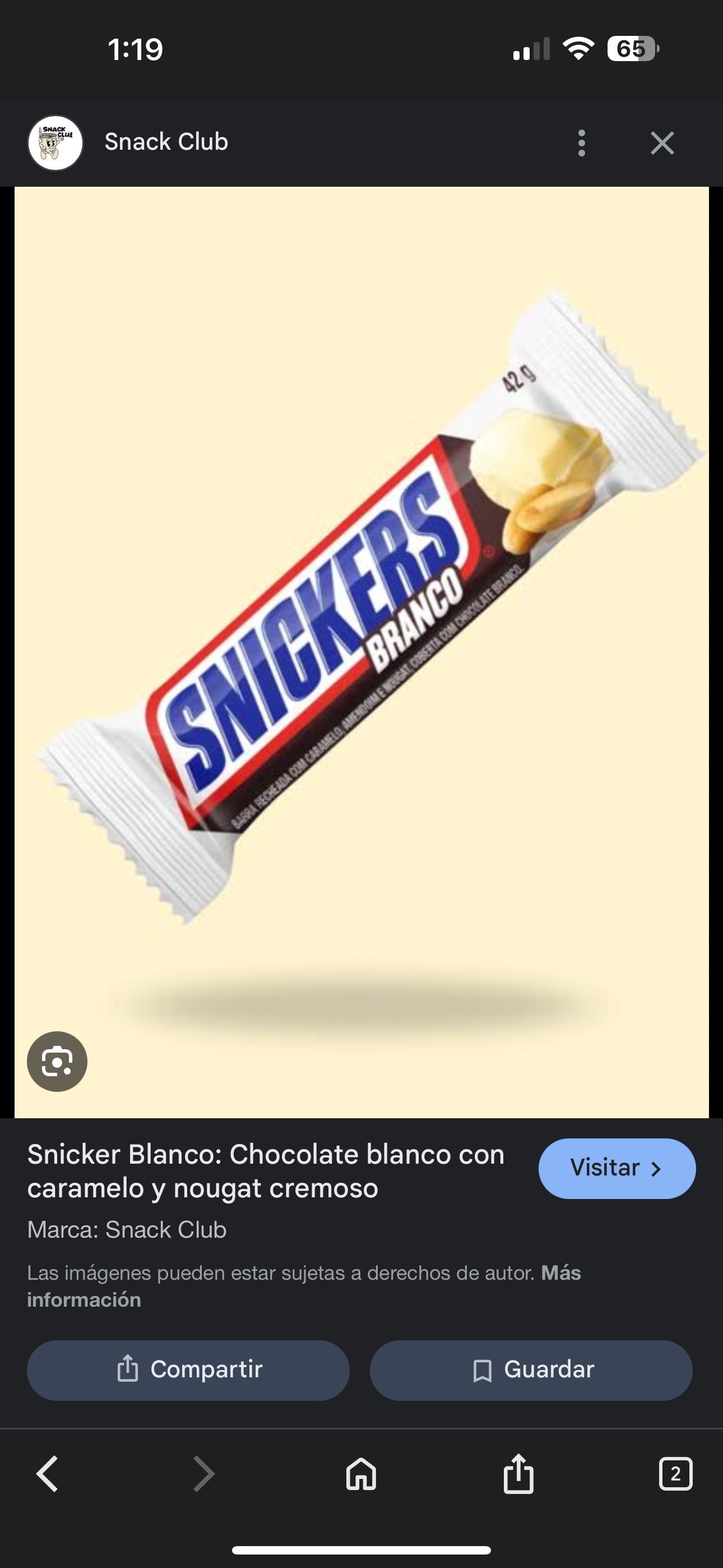 SNICKERS BLANCO