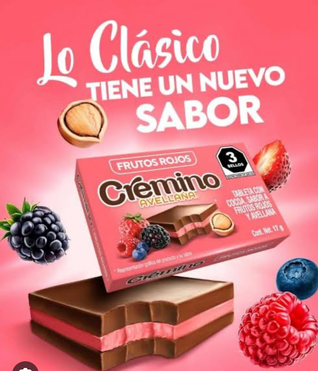 Cremino Avellana & frutos Rojos